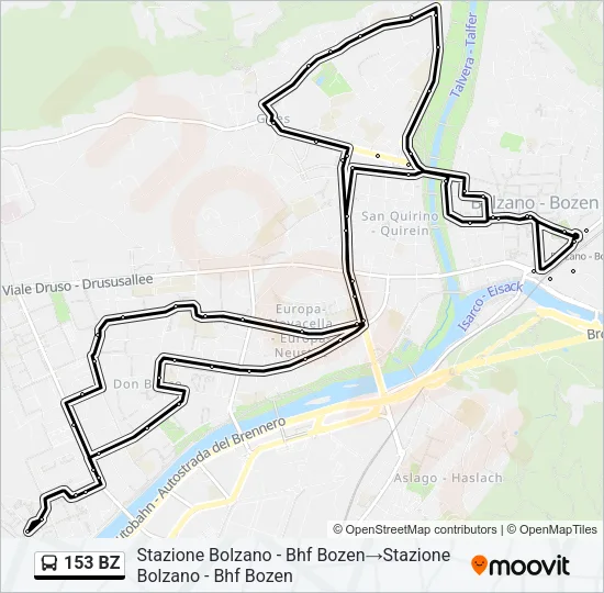 153 BZ Bus Line Map