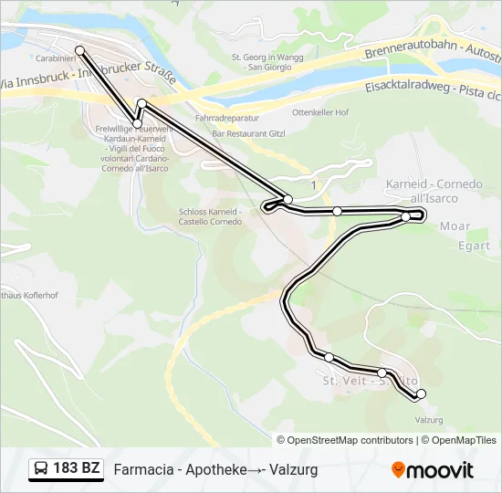183 BZ Bus Line Map