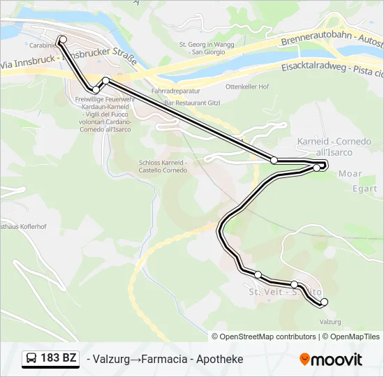 183 BZ Bus Line Map