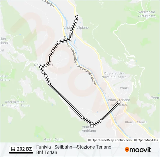 202 BZ Bus Line Map