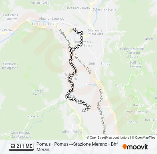 211 ME Bus Line Map