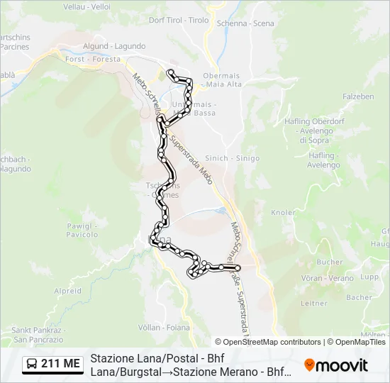 211 ME Bus Line Map