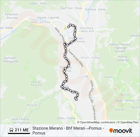 211 ME Bus Line Map