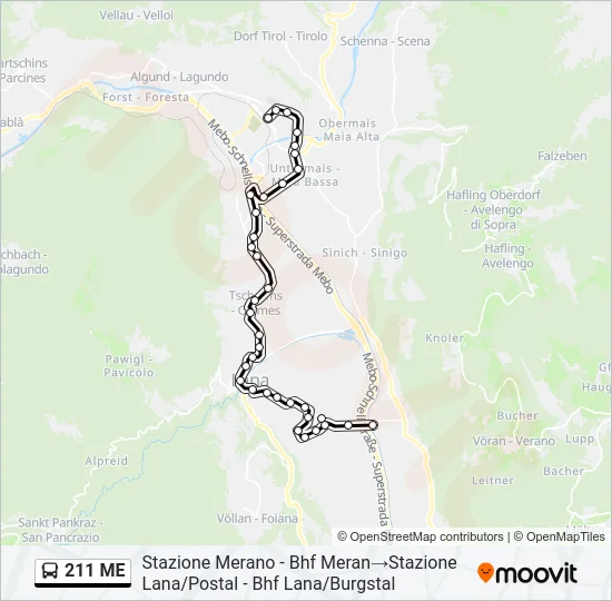 211 ME Bus Line Map