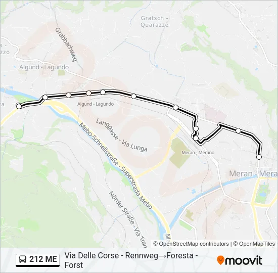 212 ME Bus Line Map