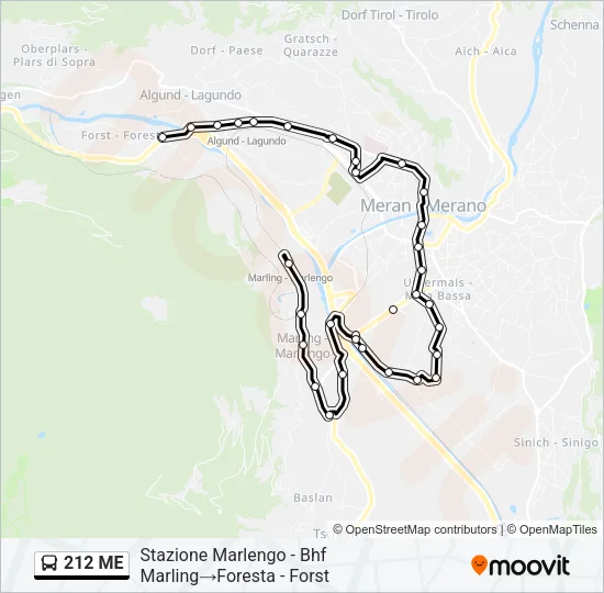 212 ME Bus Line Map