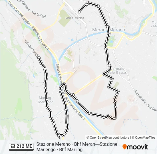 212 ME Bus Line Map