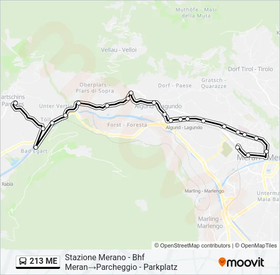 213 ME Bus Line Map