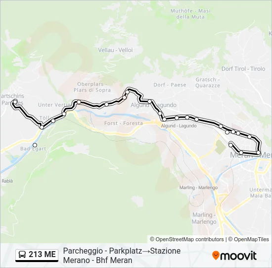 213 ME Bus Line Map