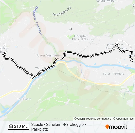 213 ME Bus Line Map