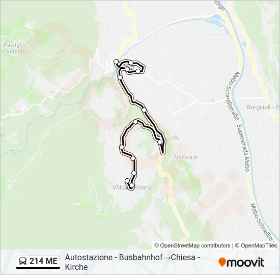 214 ME Bus Line Map