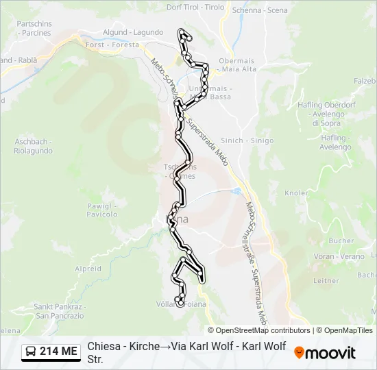 214 ME Bus Line Map