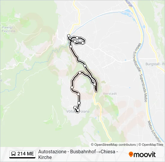 214 ME Bus Line Map