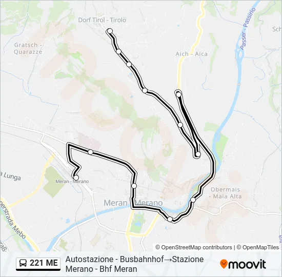 221 ME Bus Line Map