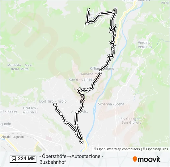 224 ME Bus Line Map