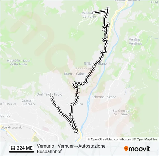 224 ME Bus Line Map