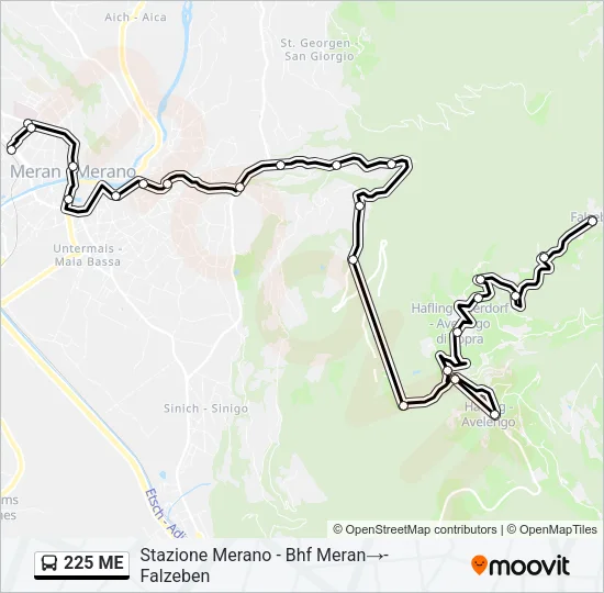 225 ME Bus Line Map