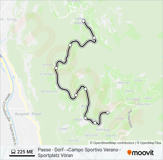 225 ME Bus Line Map