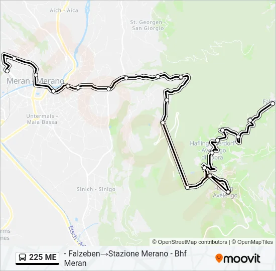 225 ME Bus Line Map