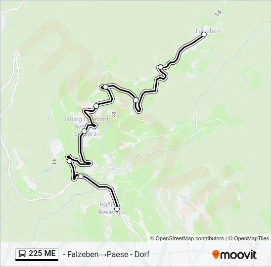 225 ME Bus Line Map