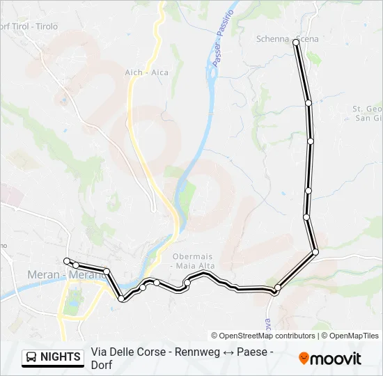 NIGHTS Bus Line Map