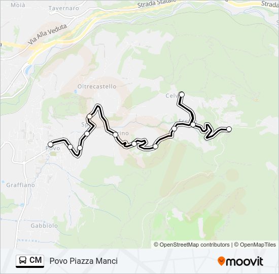 Percorso linea bus CM