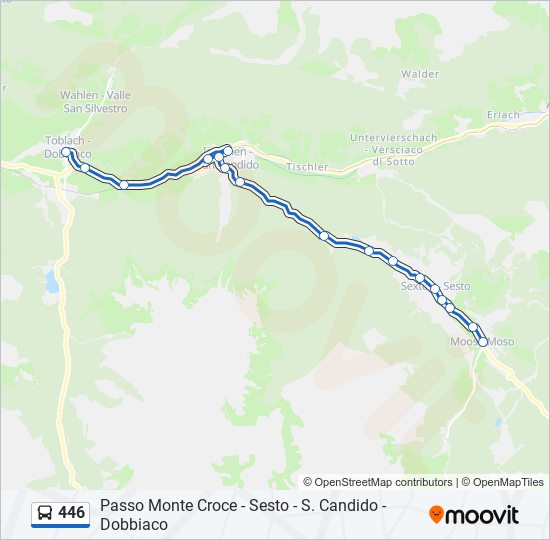 446 bus Line Map