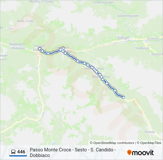 446 Bus Line Map