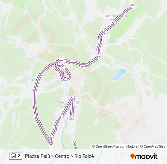 Percorso linea bus 2
