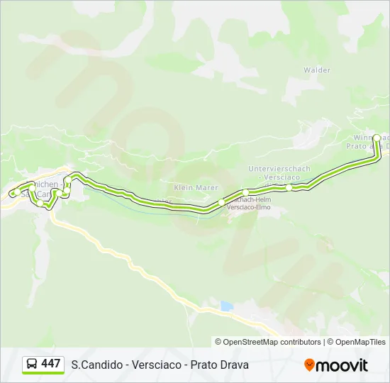 447 Bus Line Map