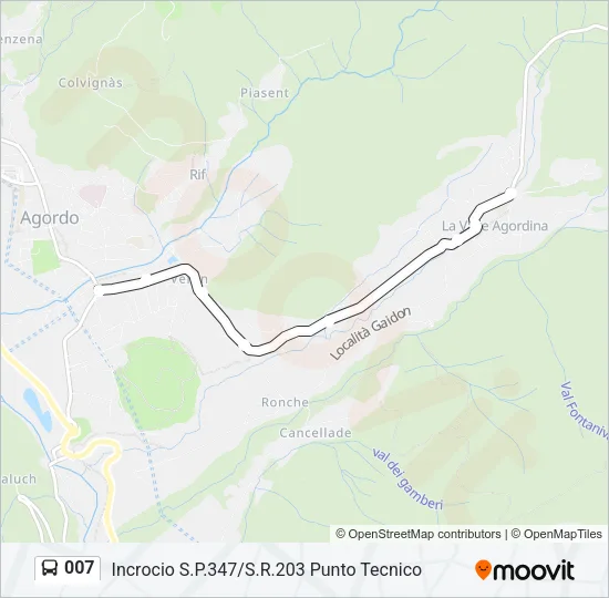 007 Bus Line Map