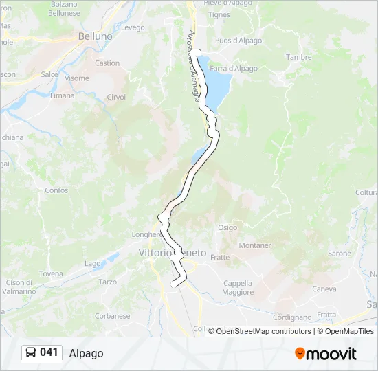 Percorso linea bus 041
