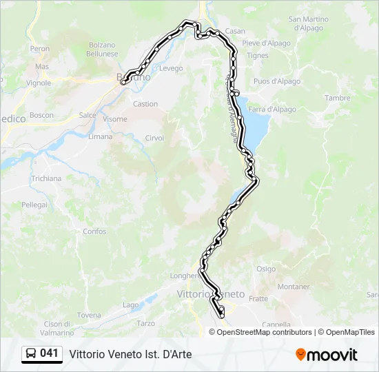 Percorso linea bus 041