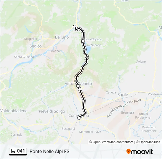041 Bus Line Map
