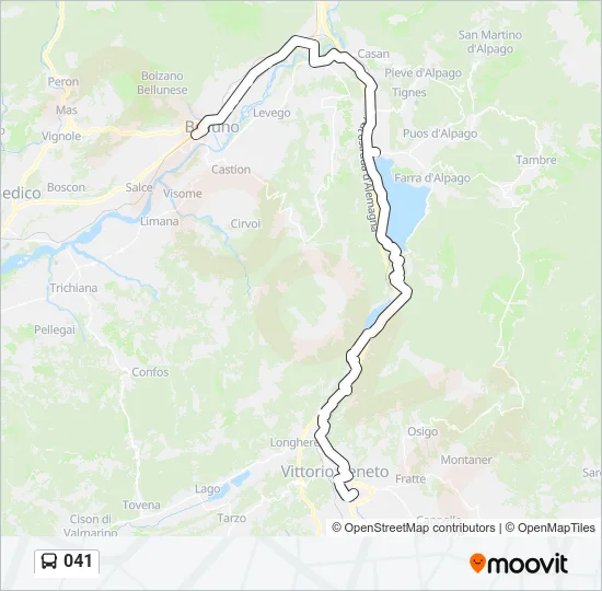 Percorso linea bus 041