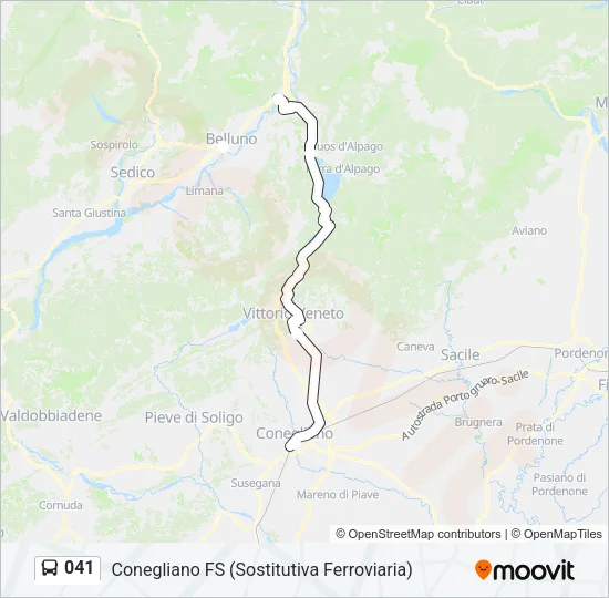 041 Bus Line Map