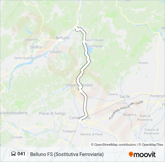 041 Bus Line Map