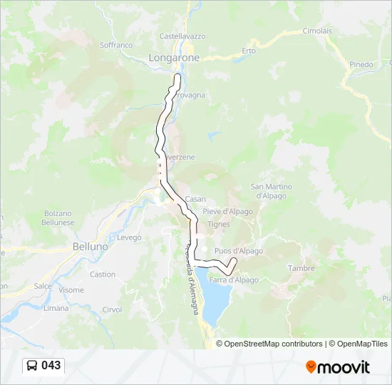 043 Bus Line Map