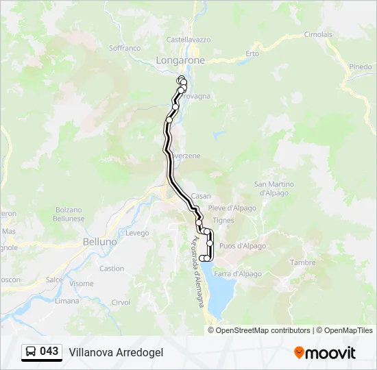 043 Bus Line Map