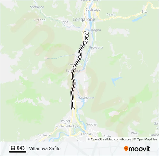 043 Bus Line Map