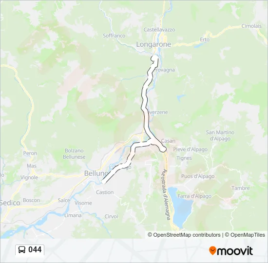 044 Bus Line Map