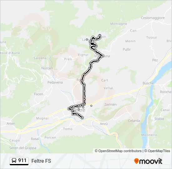 911 Bus Line Map