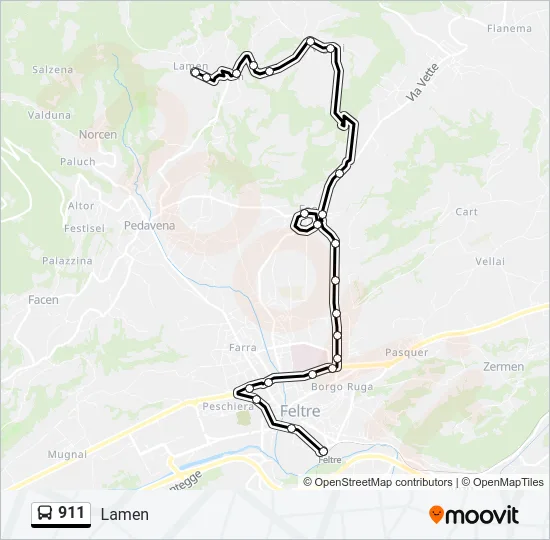 911 Bus Line Map