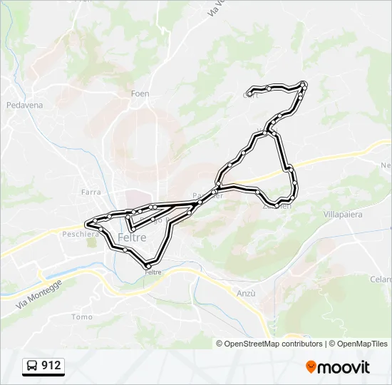 912 Bus Line Map