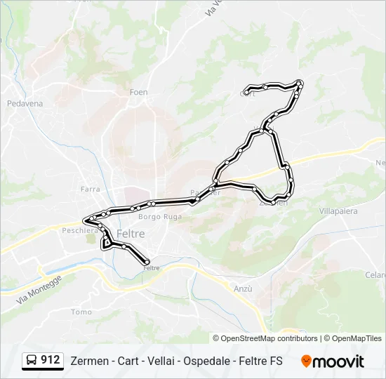 912 Bus Line Map