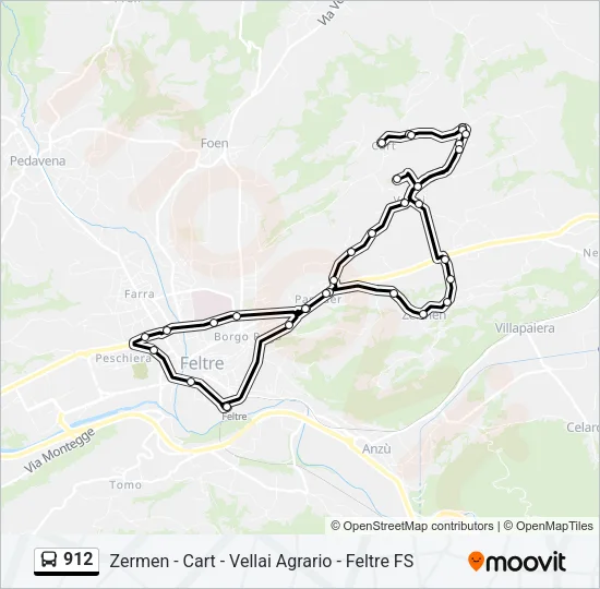 912 Bus Line Map