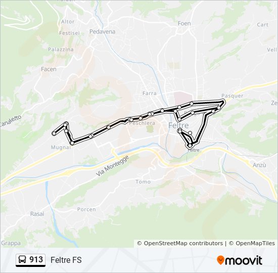 913 Bus Route Map 913 Route: Schedules, Stops & Maps - Feltre Fs (Updated)