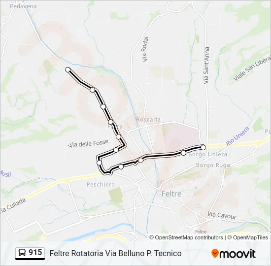 915 Bus Line Map