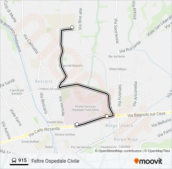 915 Bus Line Map