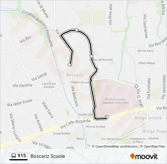 915 Bus Line Map